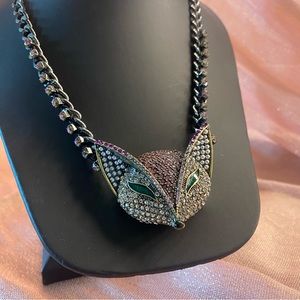 Betsey Johnson - Petal to the metal fox pendant necklace